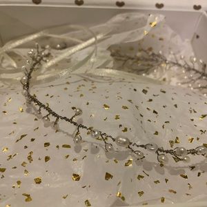 Untamed Petals Crown, Silver & Pearls